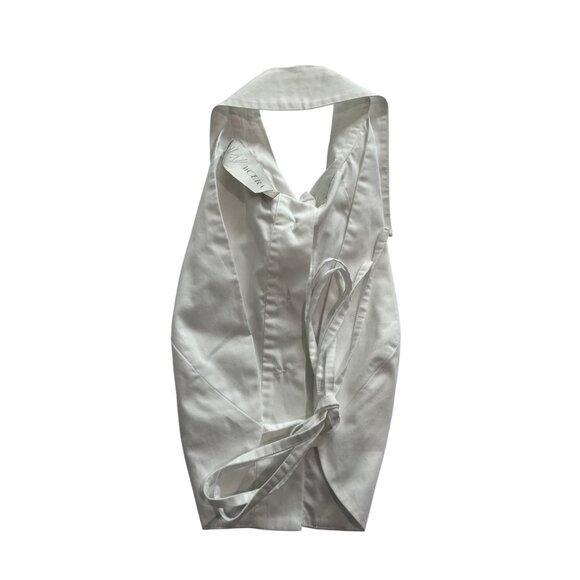 WOERA Tuxedo Top in White - Picture 4 of 5